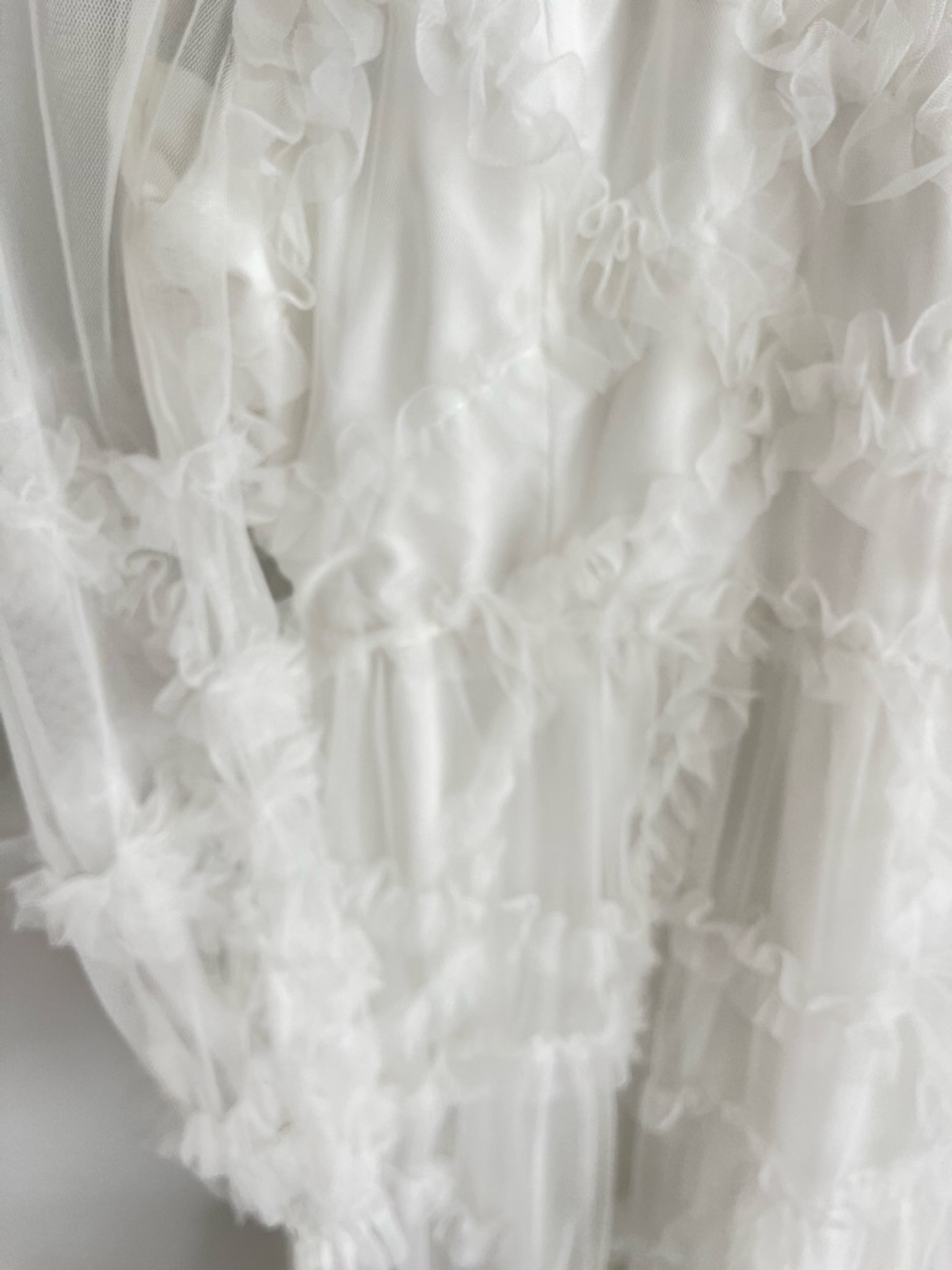 Untamed Petals Dreamer Maxi Dress White Small NWT Sheer Ruffle Bridal Boho - Picture 9 of 13